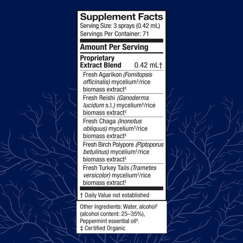 mycoshield spray peppermint host defense supplement facts