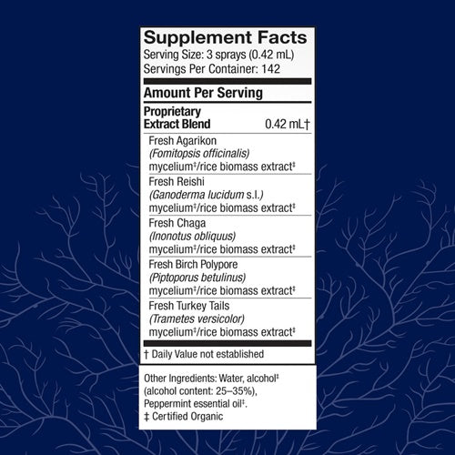 mycoshield spray peppermint host defense supplement facts