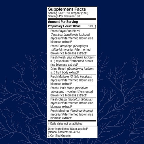 stamets 7 extract 2oz host defense supplement facts