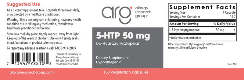 5-htp 50 mg allergy research group label