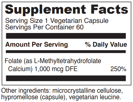 5 mthf 1 mg davinci labs supplement facts