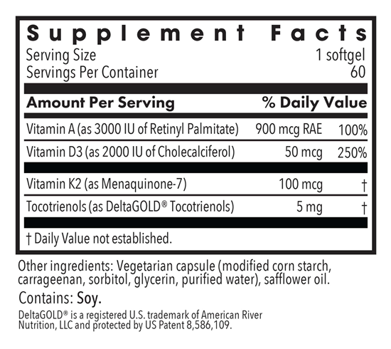 vitamin d3 complete 5000 high potency with a and k2 allergy research group supplement facts