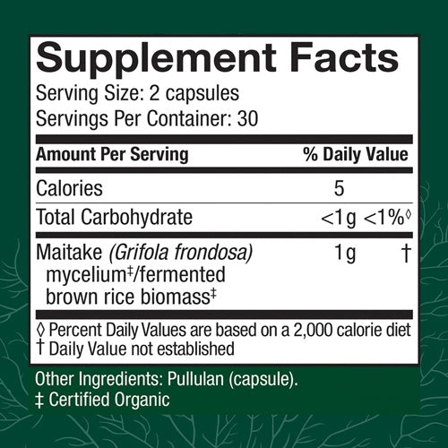 maitake capsules host defense supplement facts