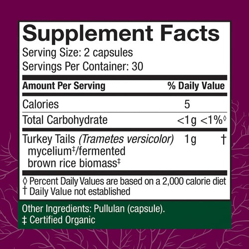 turkey tail capsules host defense supplement facts