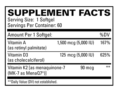 a-d-k2 cardio health euromedica supplement facts