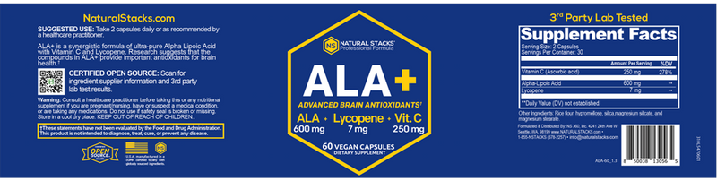 ALA+ Natural Stacks Label