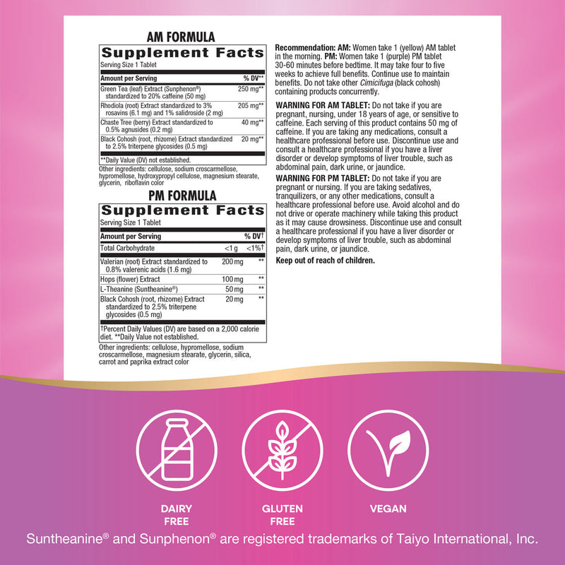 am/pm perimenopause formula nature's way supplement facts