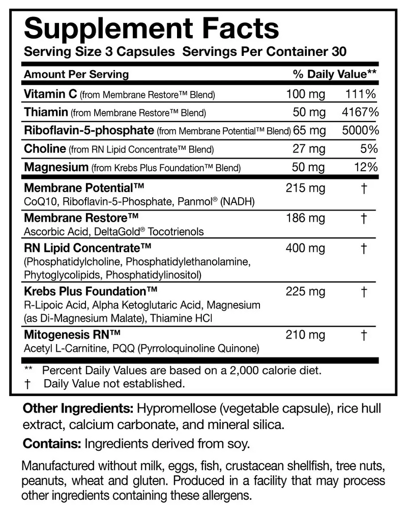 ATP 360 Researched Nutritionals supplement facts