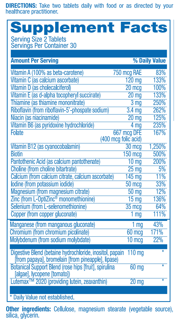 AVED-EZE MULTI VITAMIN Anabolic Laboratories supplement facts