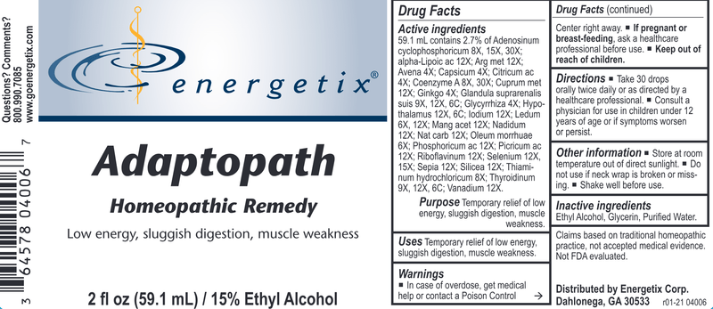 Adaptopath (Energetix) Label