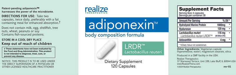 Adiponexin | L. Reuteri (Realize Therapeutics) Label