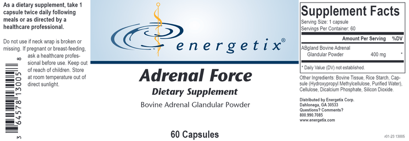 Adrenal Force (Energetix) Label