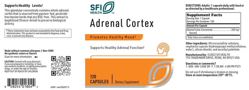 adrenal cortex sfi health label