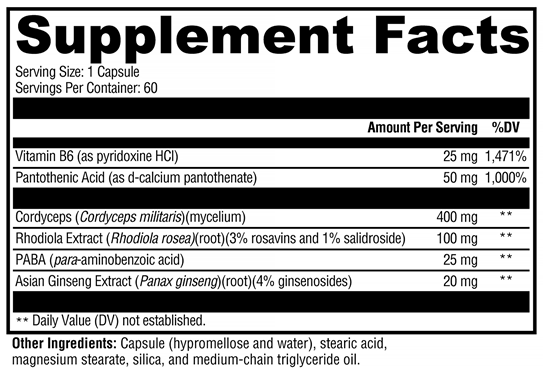 Adrenal Essence Xymogen Supplement Facts