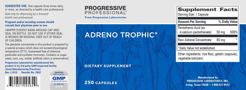 Adreno Trophic (Progressive Labs) 250ct Label