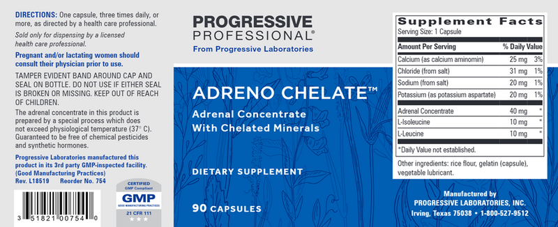 Adreno Chelate Progressive Labs label