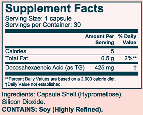 Advanced Nutrition Omega 3 DHA Genate supplement facts