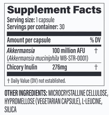 Akkermansia 100 Pro (Pendulum) supplement facts