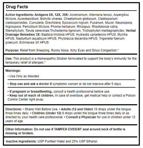 Allergena Mold Mix Progena Drug Facts