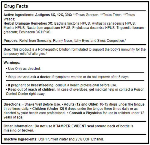 Allergena Texas Trees Progena Drug Facts