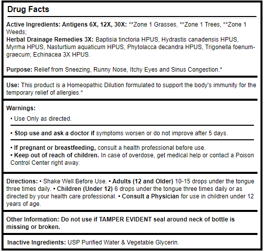 Allergena Zone 1 KIDS Progena Drug Facts