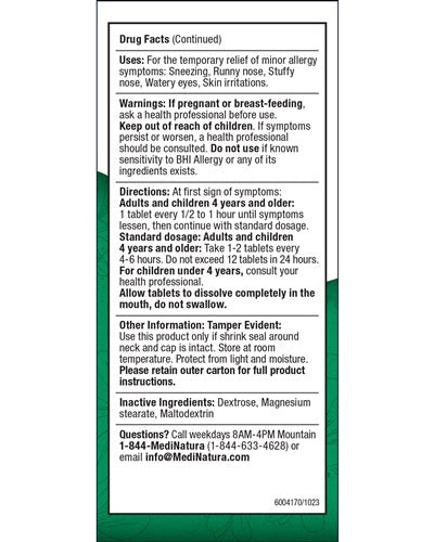 allergy relief medinatura bhi professional drug facts