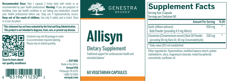 Allisyn label Genestra