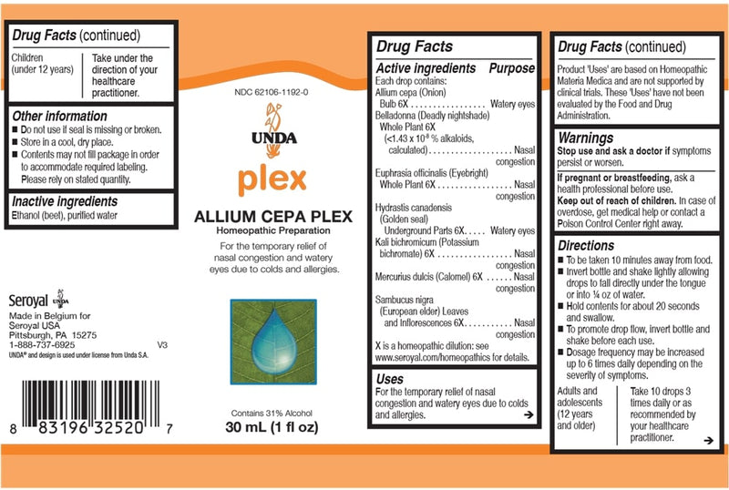 Allium Cepa Plex (UNDA) Label