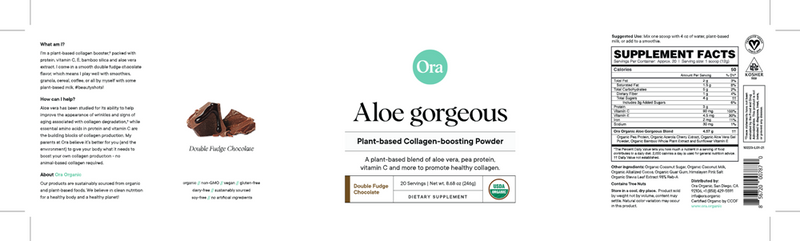 Aloe Gorgeous: Collagen Booster Beauty Powder (Ora Organic) Label