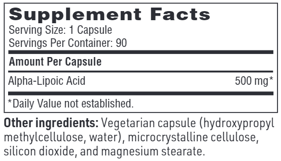 alpha lipoic acid 500 mg sfi health supplement facts