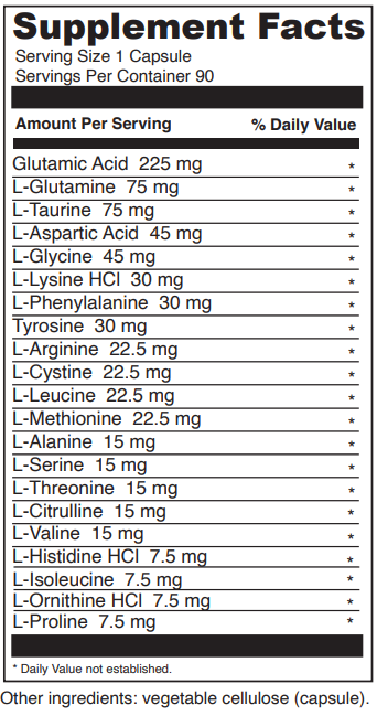 amino 21 davinci labs supplement facts