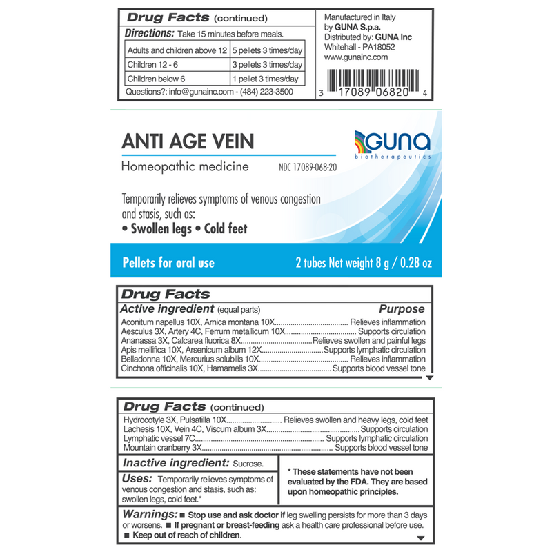 anti age vein (guna, inc.) label