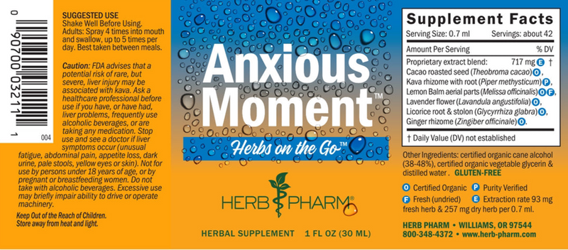 anxious moment herb pharm label