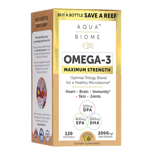 Aqua Biome Fish Oil Maximum Strength Enzymedica 120 softgels