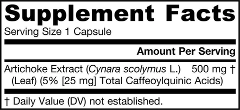 Artichoke Jarrow Formulas supplement facts