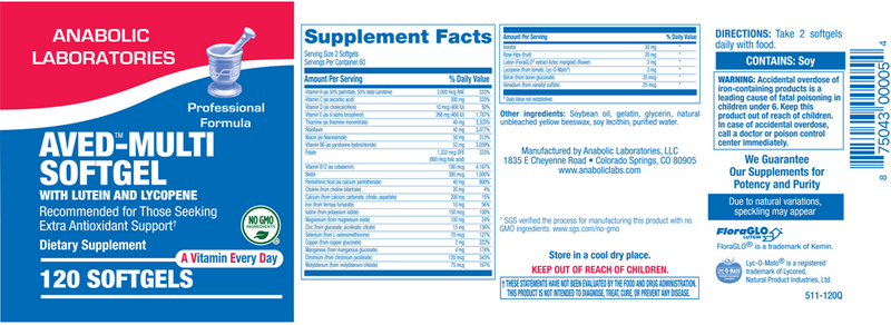 aved-multi softgel anabolic laboratories label