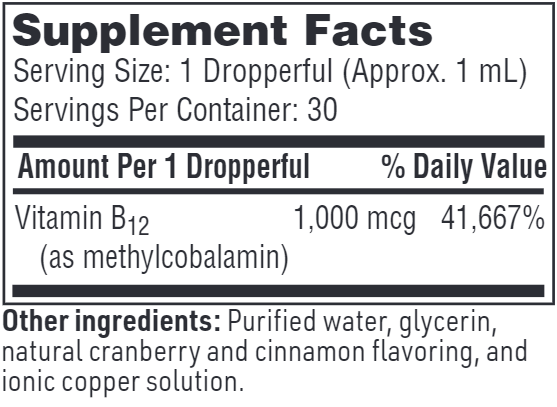 b12 liquid methylcobalamin sfi health supplement facts