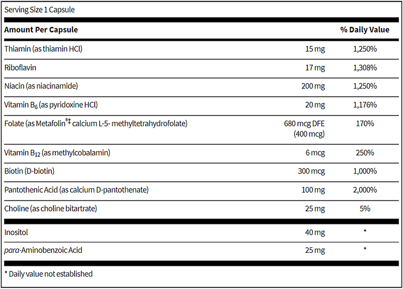 b complex plus sfi health supplement facts