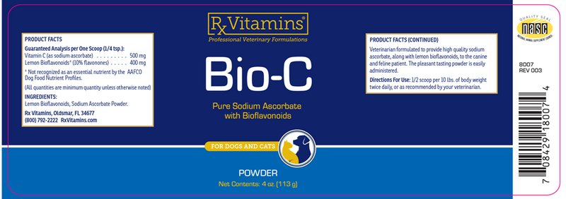 bio-c formula (rx vitamins for pets) label