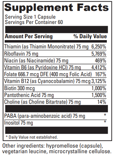 b complex 75 davinci labs supplement facts