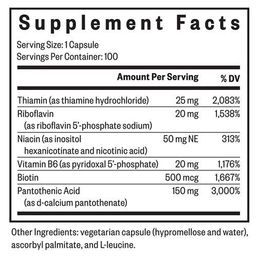 b minus seeking health supplement facts