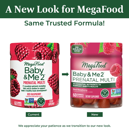 Baby & Me 2 Prenatal Multi Gummies (MegaFood) new look