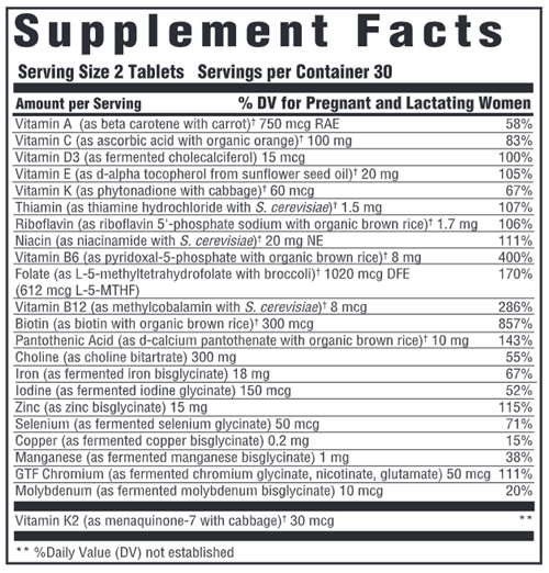 Baby & Me Multivitamin Innate Response supplement facts