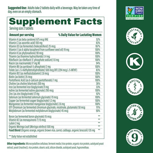 baby & me 2 postnatal multi megafood supplement facts