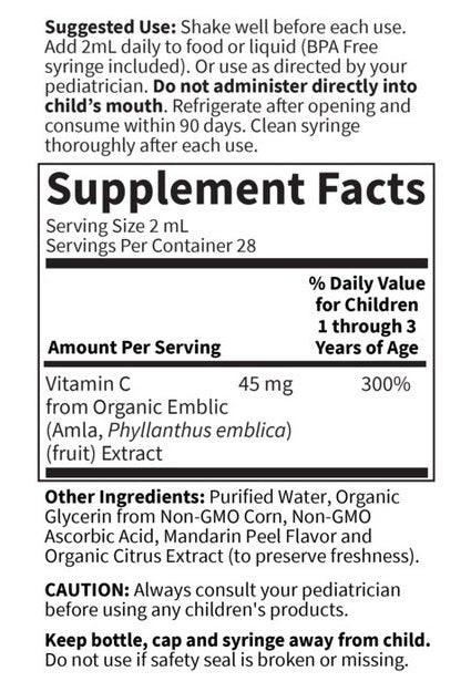 baby vitamin c garden of life supplement facts