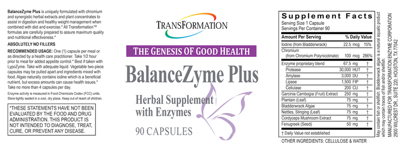 BalanceZyme Plus (Transformation Enzyme) Label