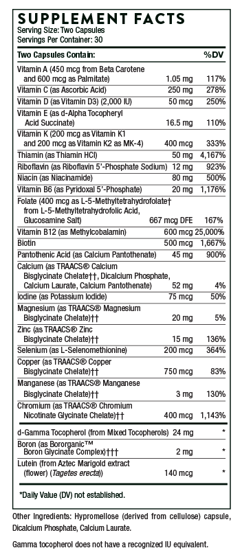 Basic Nutrients 2/Day Thorne