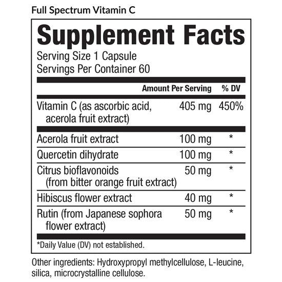 full spectrum vitamin c (equilife) supplement facts