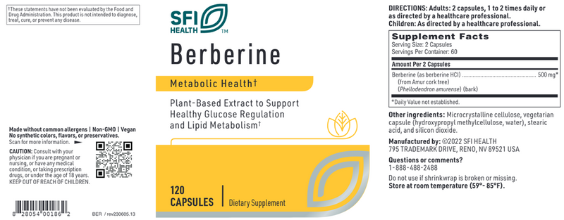 berberine sfi health label