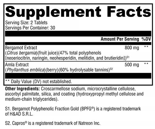 BergaCor Plus Xymogen Supplement Facts